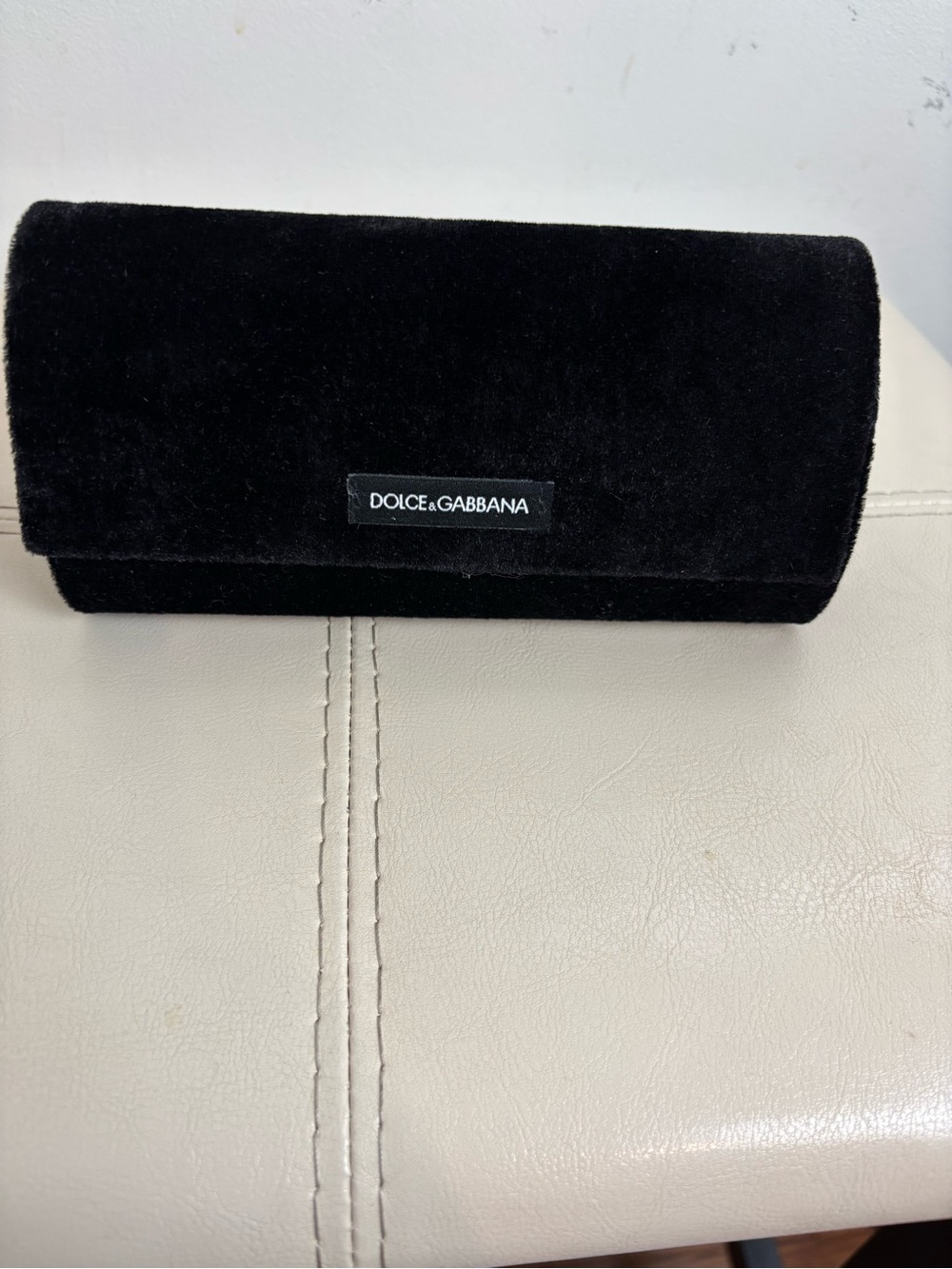 Dolce & Gabbana Black Velvet Sunglasses Case with Magnet Snap Closure